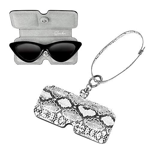 suniboi Brillenetui Damen, Herren - Brillentasche, weich, schmal - Brillenhülle - Brillenbeutel - Brillen Etuitasche - Sunglasses case Sonnenbrillen - mit Karabiner, zum anhängen von suniboi