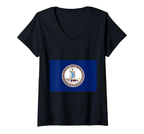 Damen Flagge von Virginia T-Shirt mit V-Ausschnitt Damen Flagge von Virginia T-Shirt mit V-Ausschnitt von sunken flagship