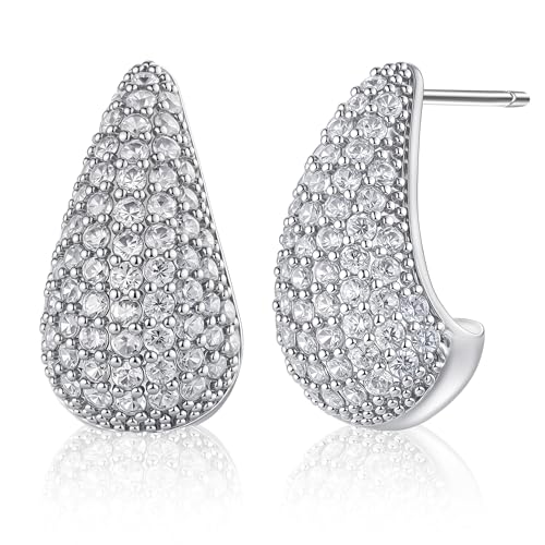 SUNLAND Atemberaubende Pave Teadrop Ohrringe strahlen Glamour und Raffinesse aus von sunland