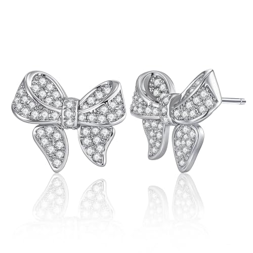 SUNLAND Elegante Ohrstecker mit Schleife, Pavé-Fassung von sunland