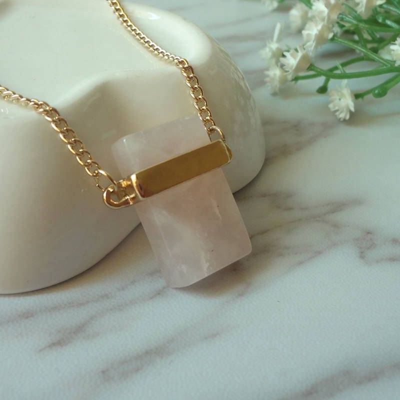 Drusy Druzy Rosa Rohedelstein Vergoldete Anhänger Edelstein Kette Quarz Kristall Halskette 1301 von sunnylianghandmade