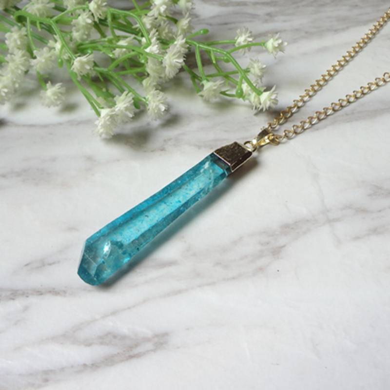 Druzy Grün Kristall Rohedelstein Vergoldete Anhänger Halskette 1126 von sunnylianghandmade