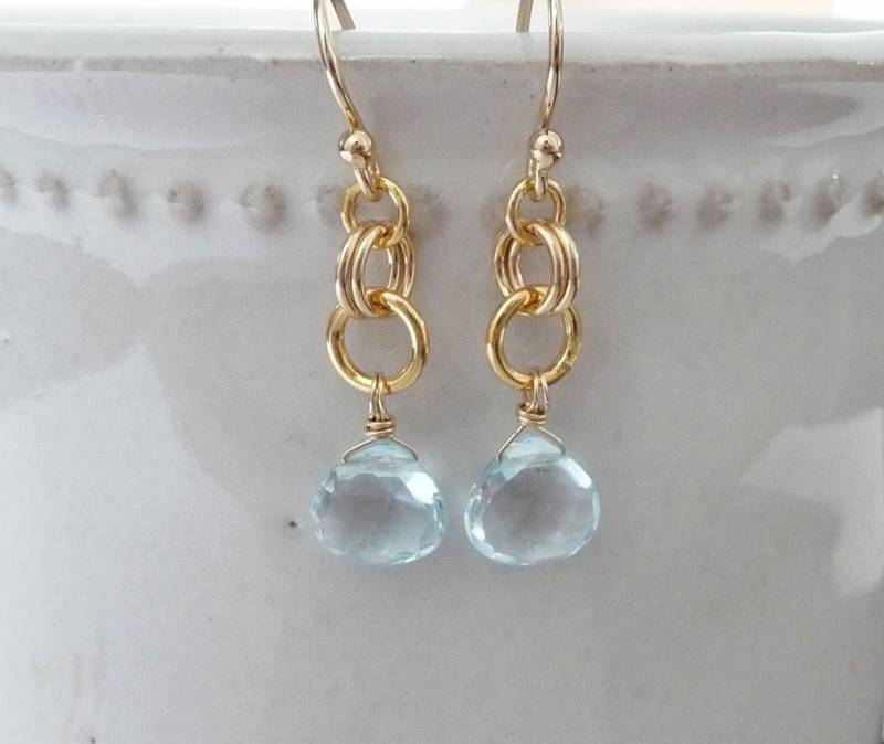 Himmelblau Topas Ohrringe, Edelstein Hängeohrringe, Echter Topas, Blautopas Gold Filled Tropfen Ohrringe Himmelblau Topas Ohrringe, Edelstein Hängeohrringe, Echter Topas, Blautopas Gold Filled Tropfen Ohrringe von sunnymarigold