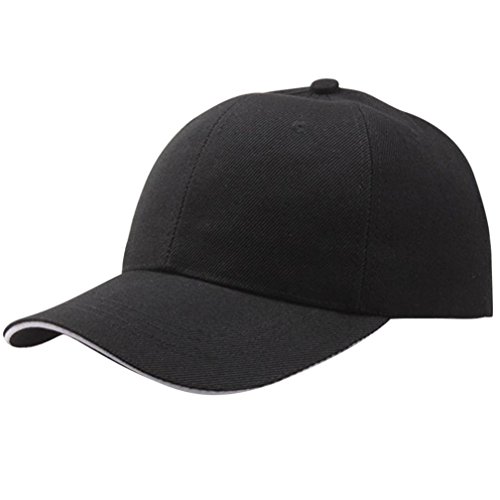 sunnymi Cap, Pure Farben Basecap Lässig Für Herren Damen Junge Mädchen Hüte Baby Hut Kappe Baseball Schick Freizeit und Sport Erreichte (Schwarz, One Size) von sunnymi