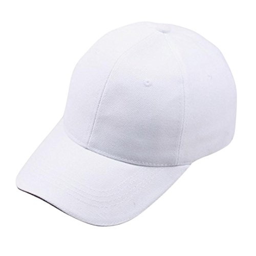 sunnymi Cap, Pure Farben Basecap Lässig Für Herren Damen Junge Mädchen Hüte Baby Hut Kappe Baseball Schick Freizeit und Sport Erreichte (Weiß, One Size) von sunnymi