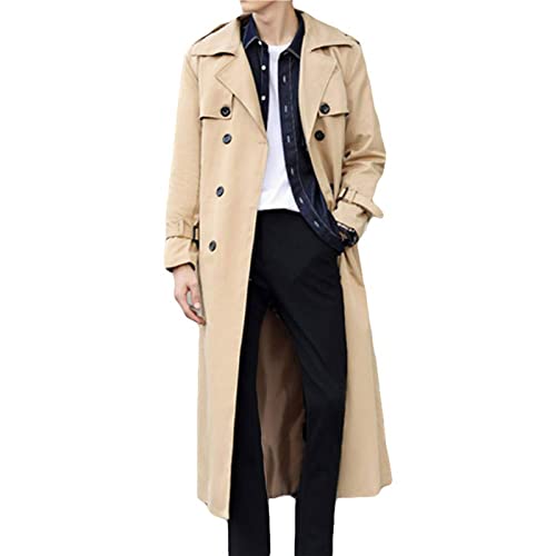 sunongvt Herren Zweireiher Trenchcoat Übergröße Lässig Windbreaker Revers Lange Jacke Mantel,Khaki,7XL sunongvt Herren Zweireiher Trenchcoat Übergröße Lässig Windbreaker Revers Lange Jacke Mantel,Khaki,7XL von sunongvt