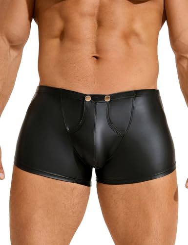 sunshinelady Boxershorts Herren PU Boxer Shorts Wetlook Sexy Höschen Große Größen Unterwäsche Mit Beutel Unhterhose Mit Knöpfen Sissy Dessous Männer Schwarz Clubwear Underwear Men Schwarz,M sunshinelady Boxershorts Herren PU Boxer Shorts Wetlook Sexy Höschen Große Größen Unterwäsche Mit Beutel Unhterhose Mit Knöpfen Sissy Dessous Männer Schwarz Clubwear Underwear Men Schwarz,M von sunshinelady