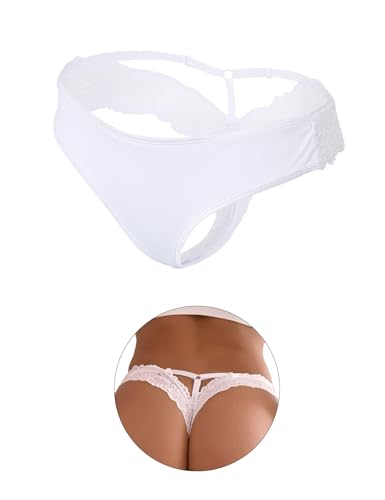 sunshinelady Brazilian Slip Damen Spitze Sexy String Tanga Große Größen Weiche Unterhosen Low Waist Höschen Unterwäsche für Mollige Frauen Dessous Reizwäsche Curvy Women Underwear Weiß,XL-XXL sunshinelady Brazilian Slip Damen Spitze Sexy String Tanga Große Größen Weiche Unterhosen Low Waist Höschen Unterwäsche für Mollige Frauen Dessous Reizwäsche Curvy Women Underwear Weiß,XL-XXL von sunshinelady