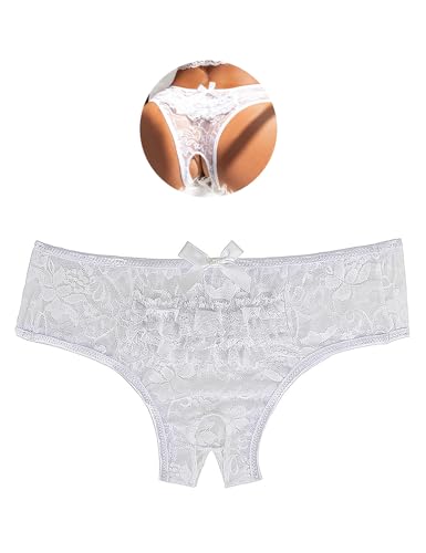 sunshinelady Slip Ouvert für Frauen Große Größen Sexy Spitze Unterwäsche Offener Schritt Erotische String Tanga Damen Hipster Panties Low Waist Underwear Dessous Reizwäsche für Mollige Weiß,3XL sunshinelady Slip Ouvert für Frauen Große Größen Sexy Spitze Unterwäsche Offener Schritt Erotische String Tanga Damen Hipster Panties Low Waist Underwear Dessous Reizwäsche für Mollige Weiß,3XL von sunshinelady