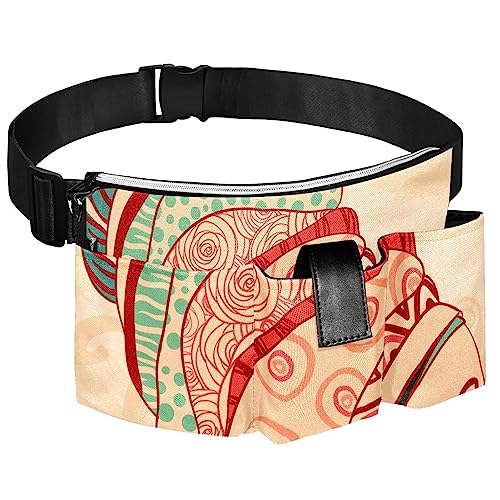 Gürteltasche Reisegürteltasche Werkzeugtasche,Mädchen im Retro-Ethno-Stil,Hüfttasche Strapazierfähiger Canvas-Reißverschluss,Verstellbarer Gürtel von suojapuku