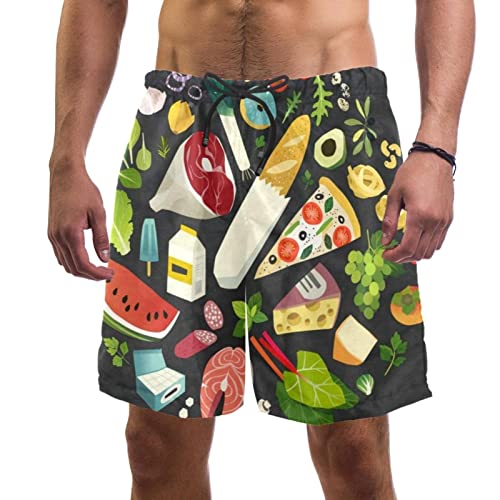 Herren Shorts,Herren-Badehose,schnell trocknende Badehose,Cartoon-Gemüse und Obst,Herren Shorts mit Mesh-Futter Herren Shorts,Herren-Badehose,schnell trocknende Badehose,Cartoon-Gemüse und Obst,Herren Shorts mit Mesh-Futter von suojapuku