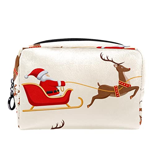 Kleine Make-up-Tasche für Frauen,Reise-Kosmetiktasche,Frohe Weihnachten Thema Weihnachten,Kosmetik-Make-up-Organizer zum Mitnehmen von suojapuku