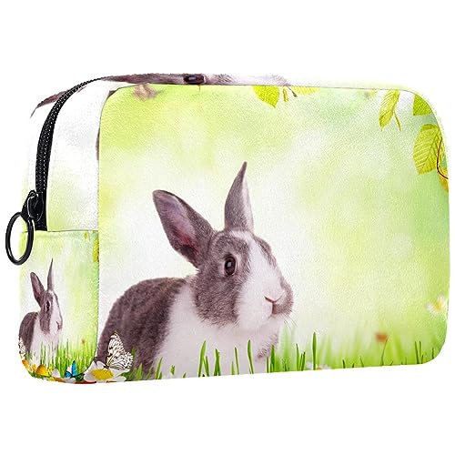 Kleine Schminktasche für Damen,Schminktasche, Reisekosmetiktasche,Gartenkaninchen Ostern Drucken von suojapuku