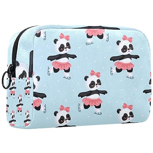 Kleine Schminktasche für Damen,Schminktasche, Reisekosmetiktasche,Panda-Mädchen Drucken von suojapuku