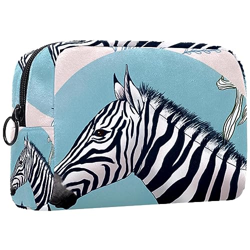 Kleine Schminktasche für Damen,Schminktasche, Reisekosmetiktasche,Zebra Drucken von suojapuku