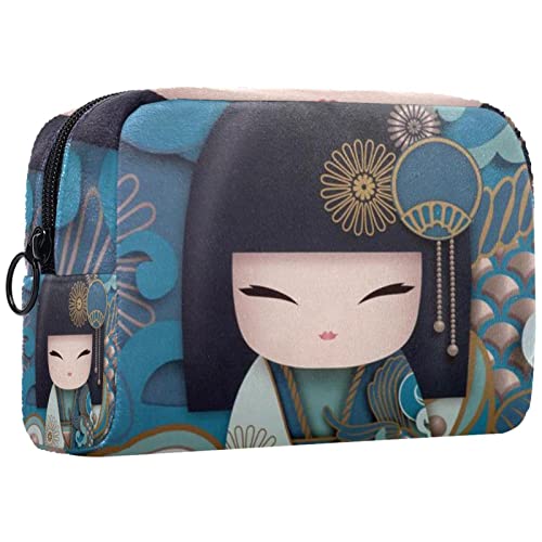 Kosmetiktasche,tragbare Reise-Make-up-Tasche für Damen,Mädchen im japanischen Stil,Kosmetikkoffer-Organizer mit Reißverschluss von suojapuku