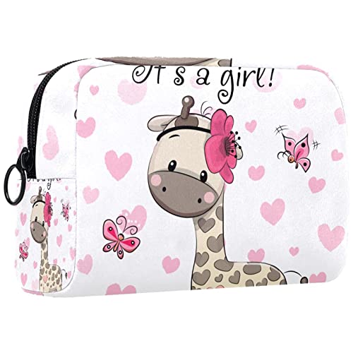 Kosmetiktasche,tragbare Reise-Make-up-Tasche für Damen,Mädchen lieben Cartoon-Graffiti,Kosmetikkoffer-Organizer mit Reißverschluss von suojapuku