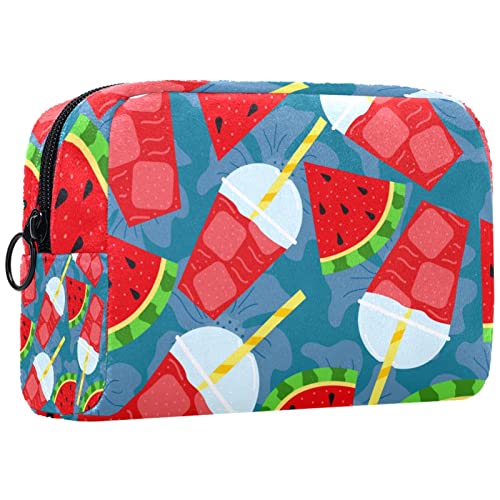 Kosmetiktasche,tragbare Reise-Make-up-Tasche für Damen,Sommerwassermelonensaft,Kosmetikkoffer-Organizer mit Reißverschluss von suojapuku