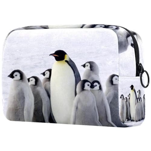 Kosmetiktasche für Frauen,kleine Make-up-Tasche für Geldbörse,Antarktische Pinguine,Reisekosmetiktasche,Make-up-Tasche von suojapuku