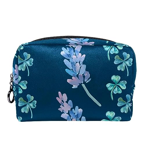 Kosmetiktasche für Frauen,kleine Make-up-Tasche für Geldbörse,Blattblume Lavendel,Reisekosmetiktasche,Make-up-Tasche von suojapuku