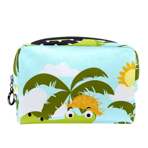 Kosmetiktasche für Frauen,kleine Make-up-Tasche für Geldbörse,Cartoon-Krokodil Hallo Sommer,Reisekosmetiktasche,Make-up-Tasche von suojapuku