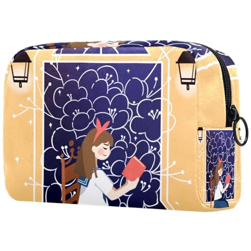 Kosmetiktasche für Frauen,kleine Make-up-Tasche für Geldbörse,Cartoon-Mädchen,Reisekosmetiktasche,Make-up-Tasche von suojapuku