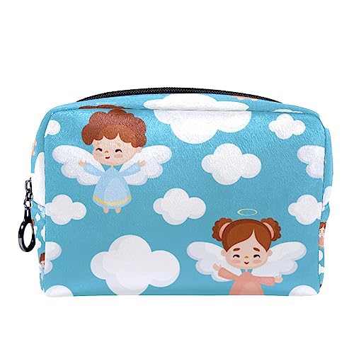 Kosmetiktasche für Frauen,kleine Make-up-Tasche für Geldbörse,Cartoon-Wolke und Mädchen,Reisekosmetiktasche,Make-up-Tasche von suojapuku