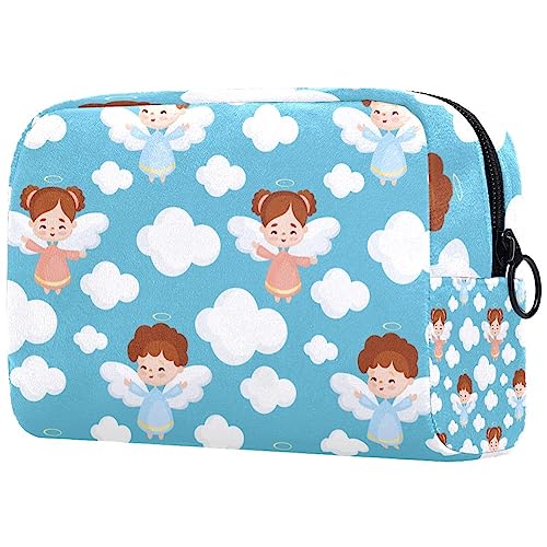 Kosmetiktasche für Frauen,kleine Make-up-Tasche für Geldbörse,Cartoon-Wolke und Mädchen,Reisekosmetiktasche,Make-up-Tasche von suojapuku