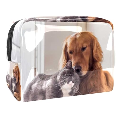 Kosmetiktasche für Frauen,kleine Make-up-Tasche für Geldbörse,Foto Hund und Katze,Reisekosmetiktasche,Make-up-Tasche von suojapuku