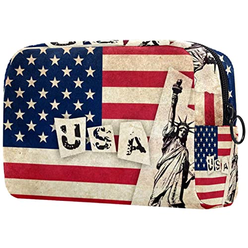 Kosmetiktasche für Frauen,kleine Make-up-Tasche für Geldbörse,Freiheit der amerikanischen Flagge,Reisekosmetiktasche,Make-up-Tasche von suojapuku