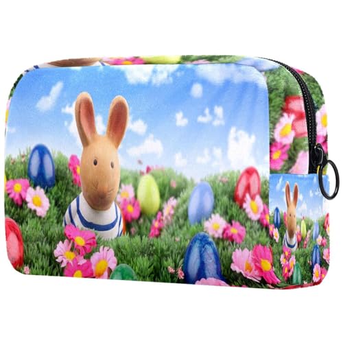 Kosmetiktasche für Frauen,kleine Make-up-Tasche für Geldbörse,Frohe Ostern, Bunte Eier,Reisekosmetiktasche,Make-up-Tasche von suojapuku