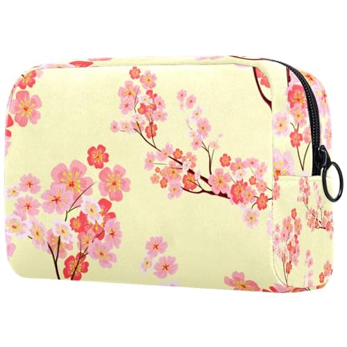 Kosmetiktasche für Frauen,kleine Make-up-Tasche für Geldbörse,Kirschblüten rosa Blüten,Reisekosmetiktasche,Make-up-Tasche von suojapuku