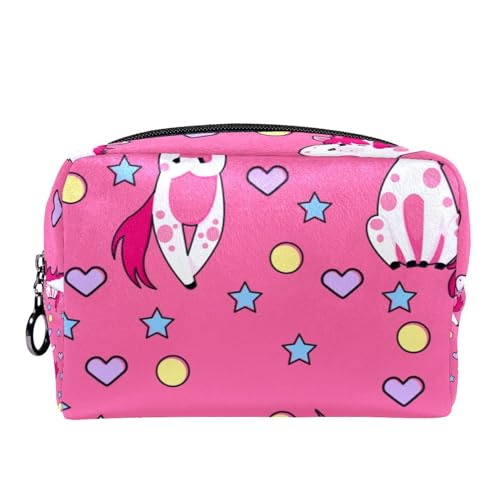 Kosmetiktasche für Frauen,kleine Make-up-Tasche für Geldbörse,Mädchen-Cartoon-Einhorn,Reisekosmetiktasche,Make-up-Tasche von suojapuku