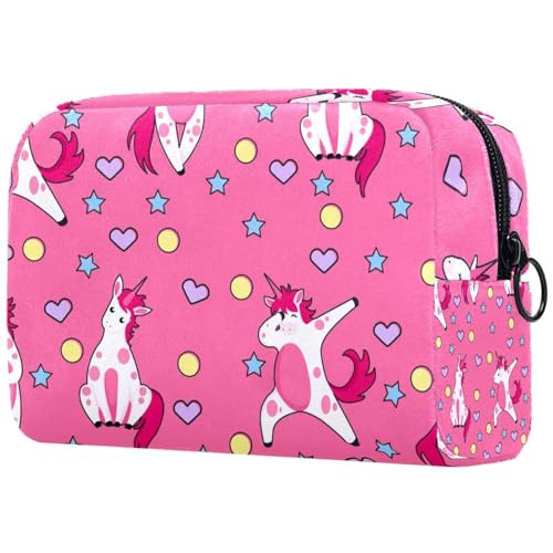 Kosmetiktasche für Frauen,kleine Make-up-Tasche für Geldbörse,Mädchen-Cartoon-Einhorn,Reisekosmetiktasche,Make-up-Tasche von suojapuku