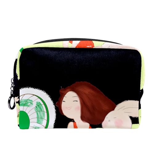 Kosmetiktasche für Frauen,kleine Make-up-Tasche für Geldbörse,Mädchen und Kaninchen,Reisekosmetiktasche,Make-up-Tasche von suojapuku