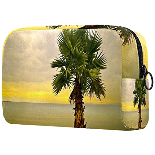 Kosmetiktasche für Frauen,kleine Make-up-Tasche für Geldbörse,Palme am Strand,Reisekosmetiktasche,Make-up-Tasche von suojapuku