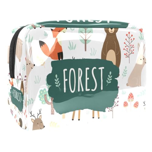 Kosmetiktasche für Frauen,kleine Make-up-Tasche für Geldbörse,Wald-Cartoon-Tiere,Reisekosmetiktasche,Make-up-Tasche von suojapuku