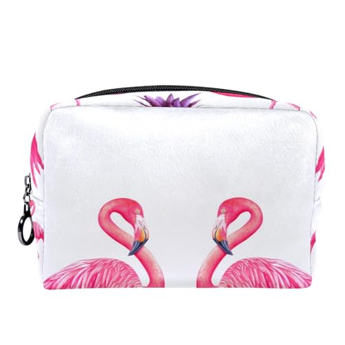 Kosmetiktasche für Frauen,kleine Make-up-Tasche für Geldbörse,rosa Flamingo-Ananas,Reisekosmetiktasche,Make-up-Tasche von suojapuku