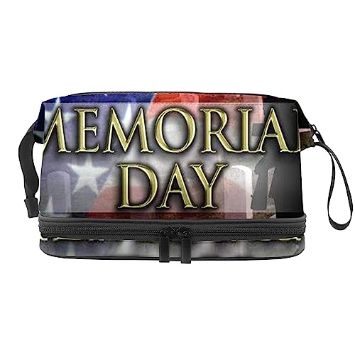 Make-up-Tasche für Damen, Kosmetiktasche,Patriotischer Gedenktag der amerikanischen Soldaten,Kosmetik-Organizer-Tasche,tragbare Reise-Make-up-Tasche von suojapuku