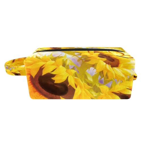 Make-up-Tasche für Frauen,kleine Kosmetiktasche,Reise-Make-up-Taschen,Sonnenblumenschmetterling Geldbörse drucken von suojapuku