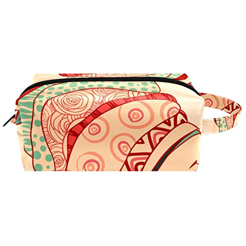 Reise-Kosmetiktasche PU-Leder,Mädchen im Retro-Ethno-Stil,Kosmetiktaschen-Organizer,wasserdichte Make-up-Tasche für Damen von suojapuku