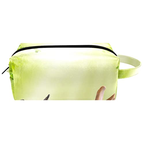 Reise-Kosmetiktasche PU-Leder,Ostern-Hintergrund-Kaninchen,Kosmetiktaschen-Organizer,wasserdichte Make-up-Tasche für Damen von suojapuku