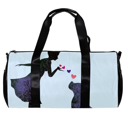 Sporttasche,kleine Reisetasche,Sporttasche für Yoga,Mädchen- und Hundemuster,Outdoor Fitnesstasche,Tragetasche von suojapuku