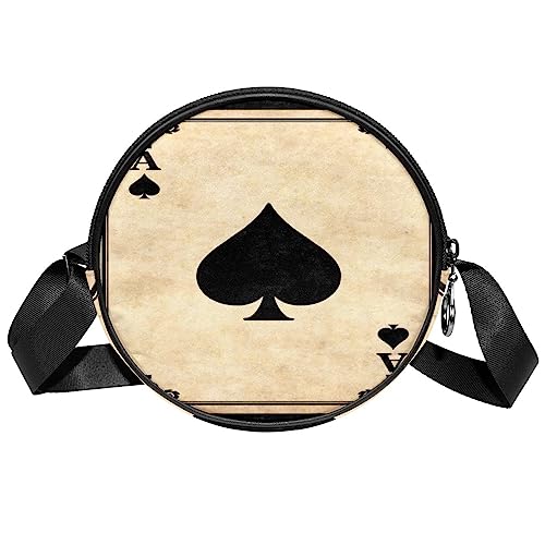 suojapuku Kleine Umhängetasche für Damen,Poker-Spielkarten,Reise-Umhängetaschen mit Reißverschluss,Messenger-Tasche und Geldbörse von suojapuku