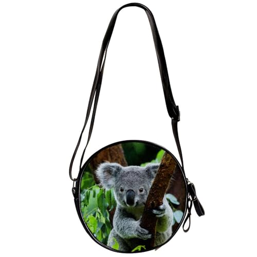 suojapuku Kleine Umhängetaschen für Damen,runde Umhängetasche,Koala,Handytaschen Handtaschen von suojapuku