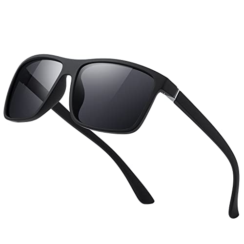 suoso Polarisiert Sonnenbrille Herren Damen Unisex Schwarz Retro Ultraleicht Rahmen UV400 Shutz Sonnenbrillen Polarisierte Klassische Brille für Fahren Geschäftsreise Reise von suoso