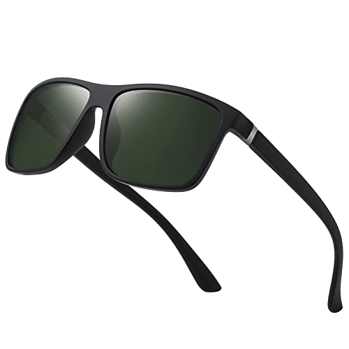 suoso Polarisiert Sonnenbrille-Herren-Damen-Outdoor Sport Sunglasses Sonnenbrillen Unisex Retro Schwarz Brille UV400 Fahren Wandern Golf Angeln Dunkelgrün von suoso