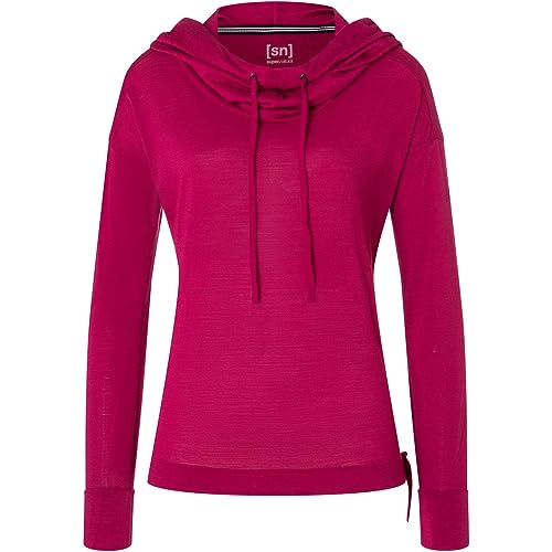 Super.Natural Damen Voyage Funnel Hoodie, Sangria, M von super.natural