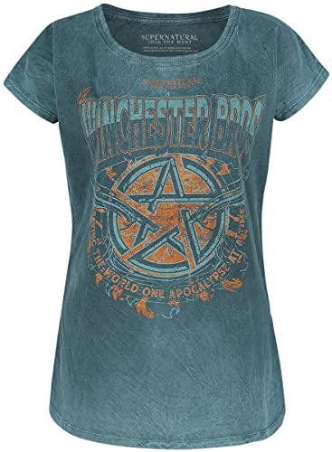 Supernatural Winchester Bros. Frauen T-Shirt Petrol M 100% Baumwolle Fan-Merch, Horror, TV-Serien von super.natural