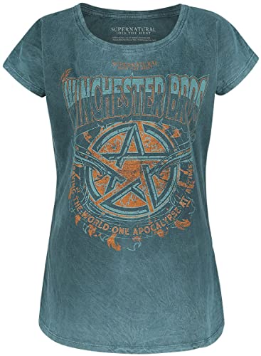 Supernatural Winchester Bros. Frauen T-Shirt Petrol S 100% Baumwolle Fan-Merch, Horror, TV-Serien von super.natural